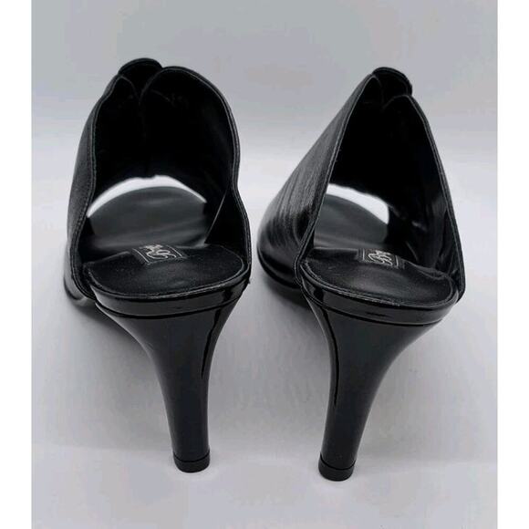 Brighton Ranae Boho Slip On Pumps High Heels 9M Black Leather Embellished Sequin - Picture 6 of 11